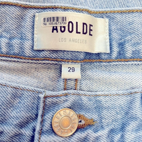 AGOLDE Lana Slice Mid Rise Relaxed Straight Leg Blue Denim Jeans Size 29 - Picture 10 of 13